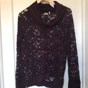 Lace plum sweater from Anthropologie